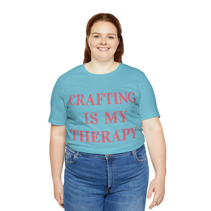 Crafting Is My Therapy- Adult, Regular Fit, Soft Cotton, Full Size Image, T-shirt