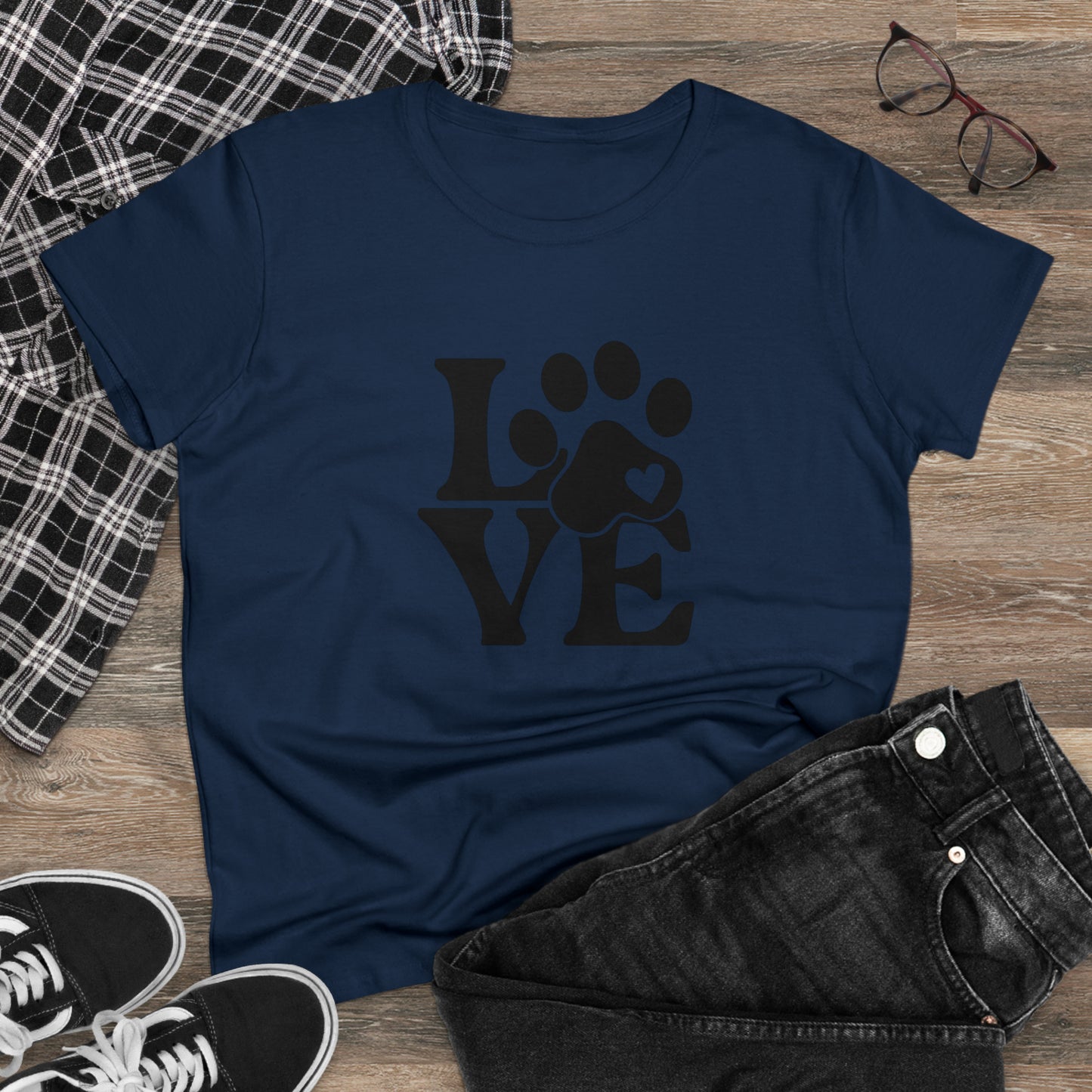 Love, Dog, Animals, Words- Adult, Semi-fitted, T-shirt