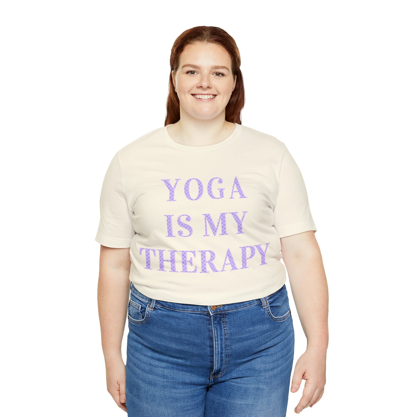 Yoga Is My Therapy- Adult, Regular Fit, Soft Cotton, Full Size Image, T-shirt