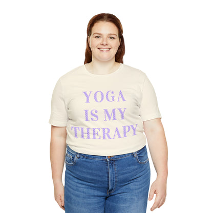 Yoga Is My Therapy- Adult, Regular Fit, Soft Cotton, Full Size Image, T-shirt