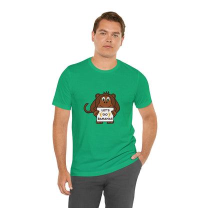 Monkey, Let's Go Bananas, Animals- Adult, Regular Fit, Soft Cotton, T-shirt