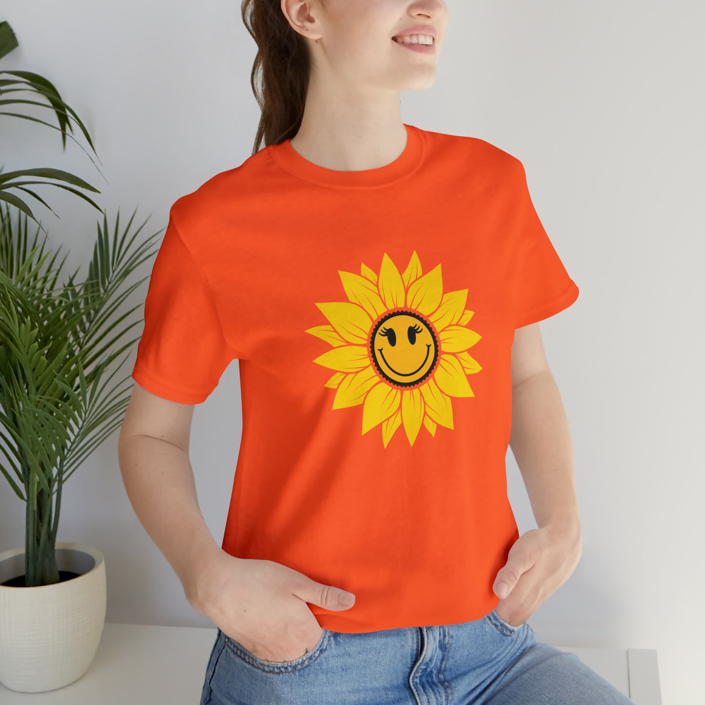 Positive, Sunflower, Nature, Gardens, Flowers, Garden- Adult, Regular Fit, Soft Cotton, T-shirt