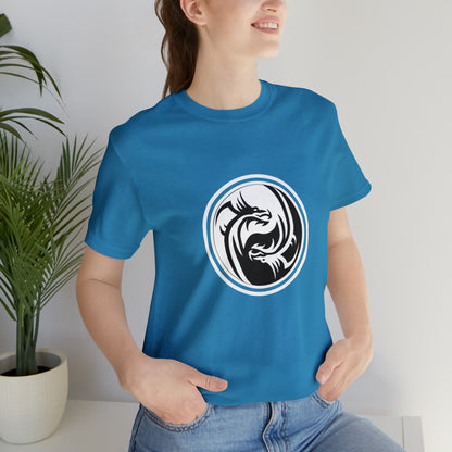 Symbol, Dragon, Ying Yang- Adult, Regular Fit, Soft Cotton, Smaller Size Image, T-shirt