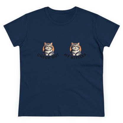 Kitty Cat T-Shirt / Check Out My Kitties Semi-Fitted Shirt / Unisex Jersey Short Sleeve Tee / Humorous Pet Clothes