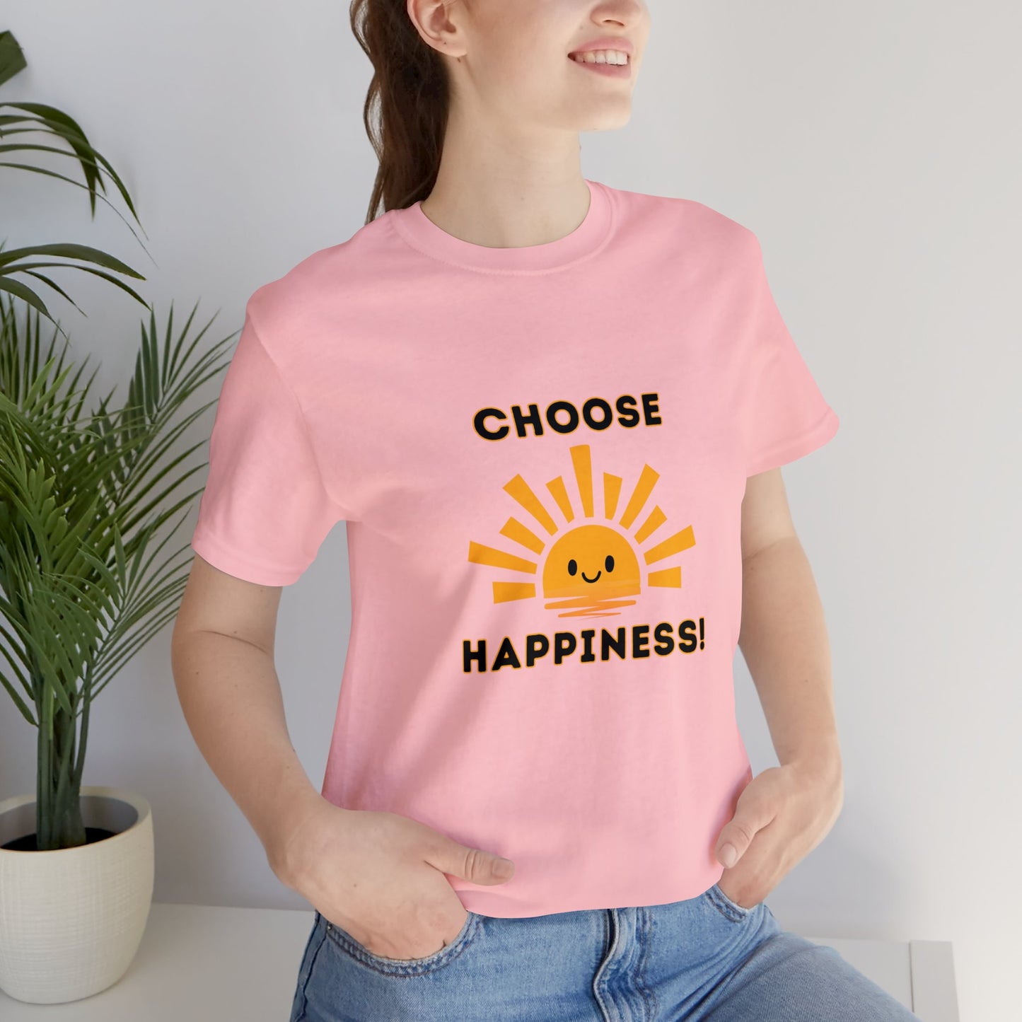 Positive, Choose Happiness- Adult, Regular Fit, Soft Cotton, T-shirt