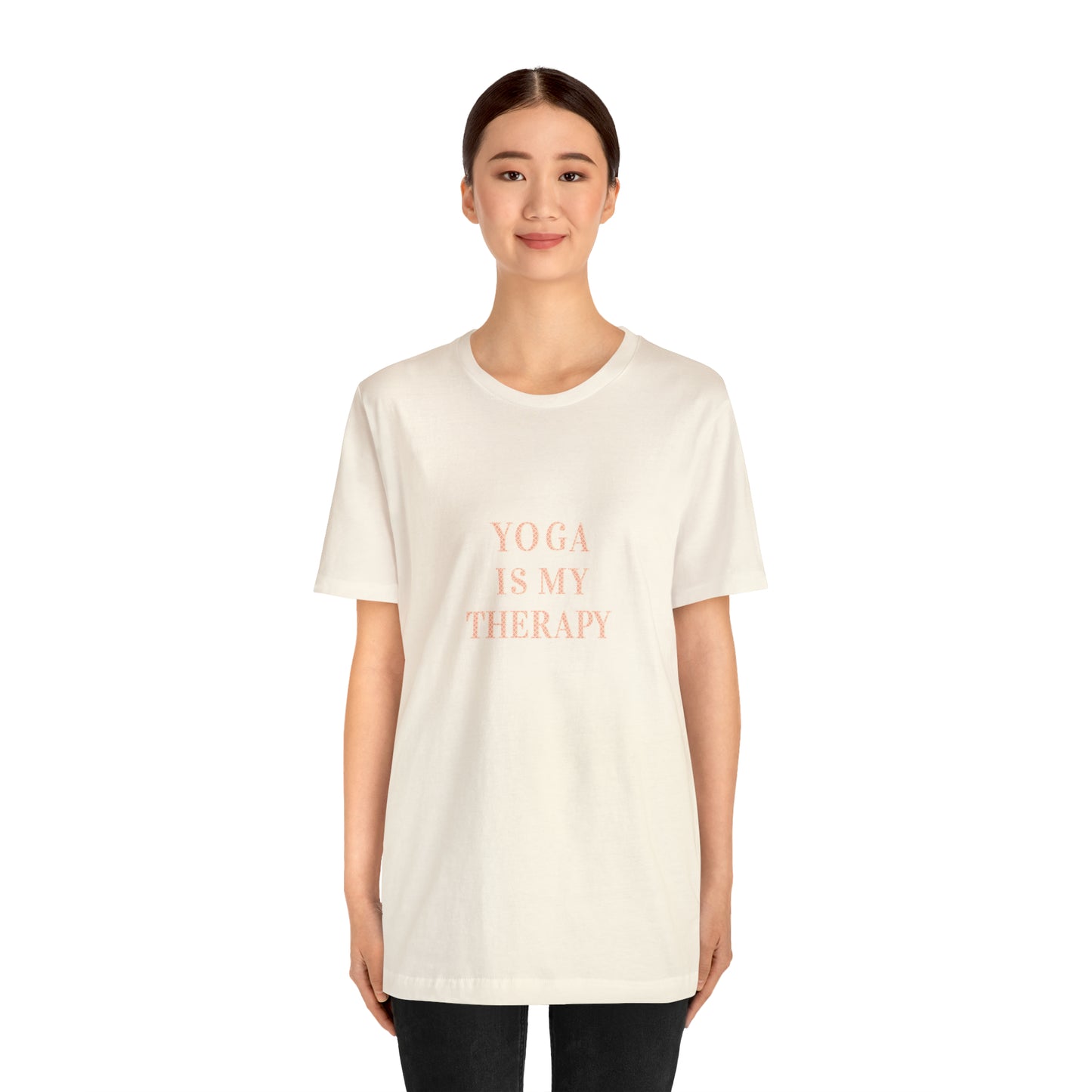 Yoga Is My Therapy- Adult, Regular Fit, Soft Cotton, Smaller Size Image, T-shirt