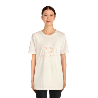 Yoga Is My Therapy- Adult, Regular Fit, Soft Cotton, Smaller Size Image, T-shirt