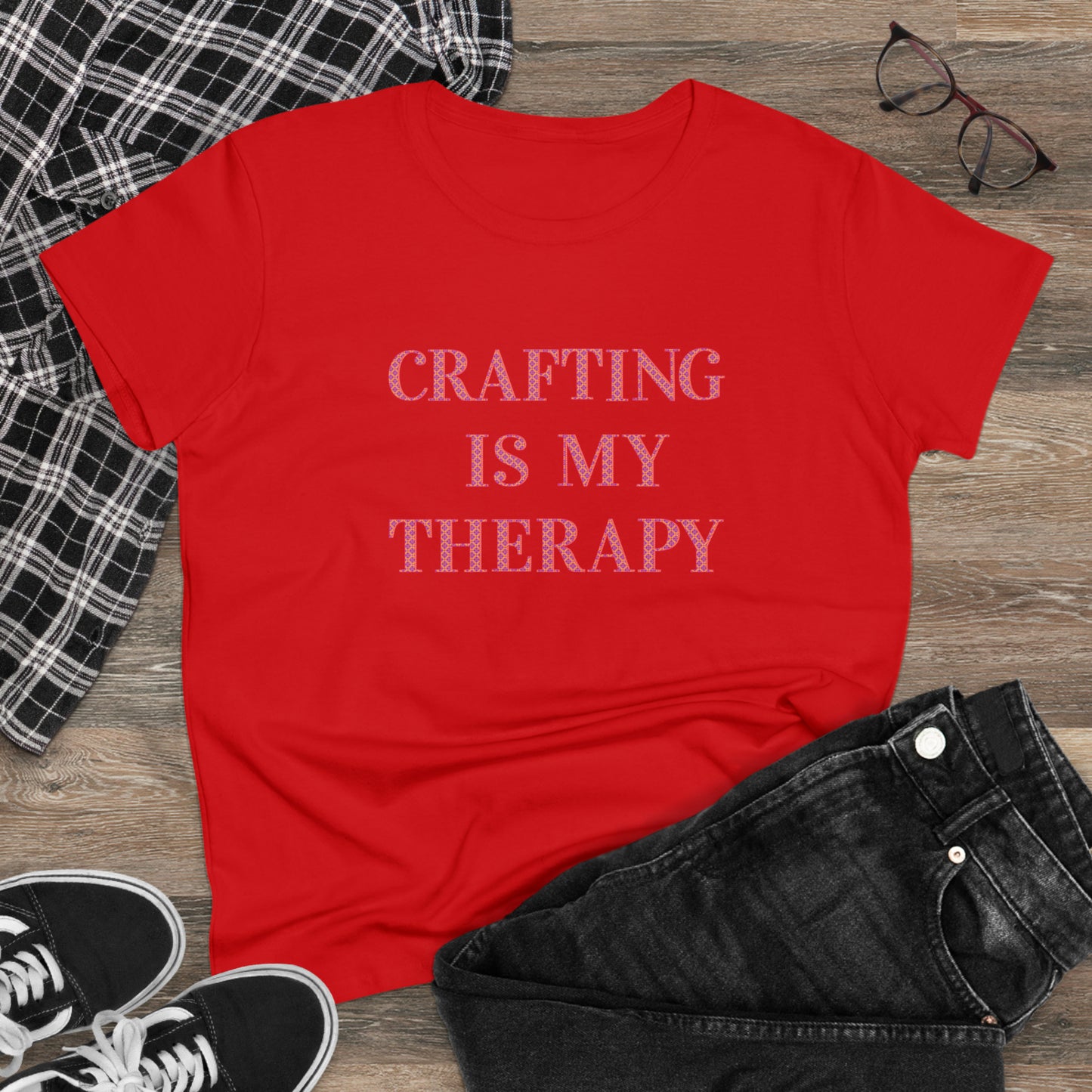 Crafting Is My Therapy- Adult, Semi-fitted, T-shirt