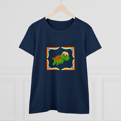 Turtle Swimming, Animals, Sports, Swimming- Adult, Semi-fitted, T-shirt