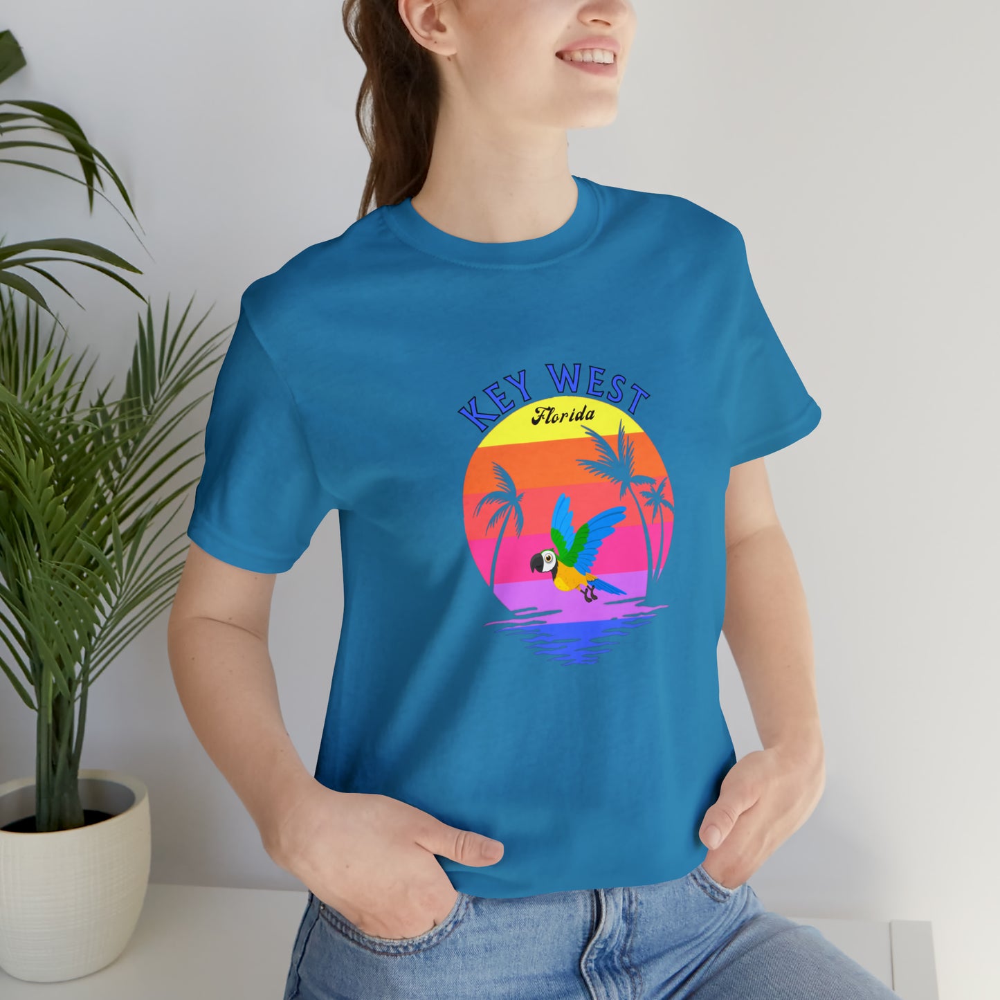 Places, States, Beach, Key West, Florida, United States of America, Animals, Birds- Adult, Regular Fit, Soft Cotton, T-shirt