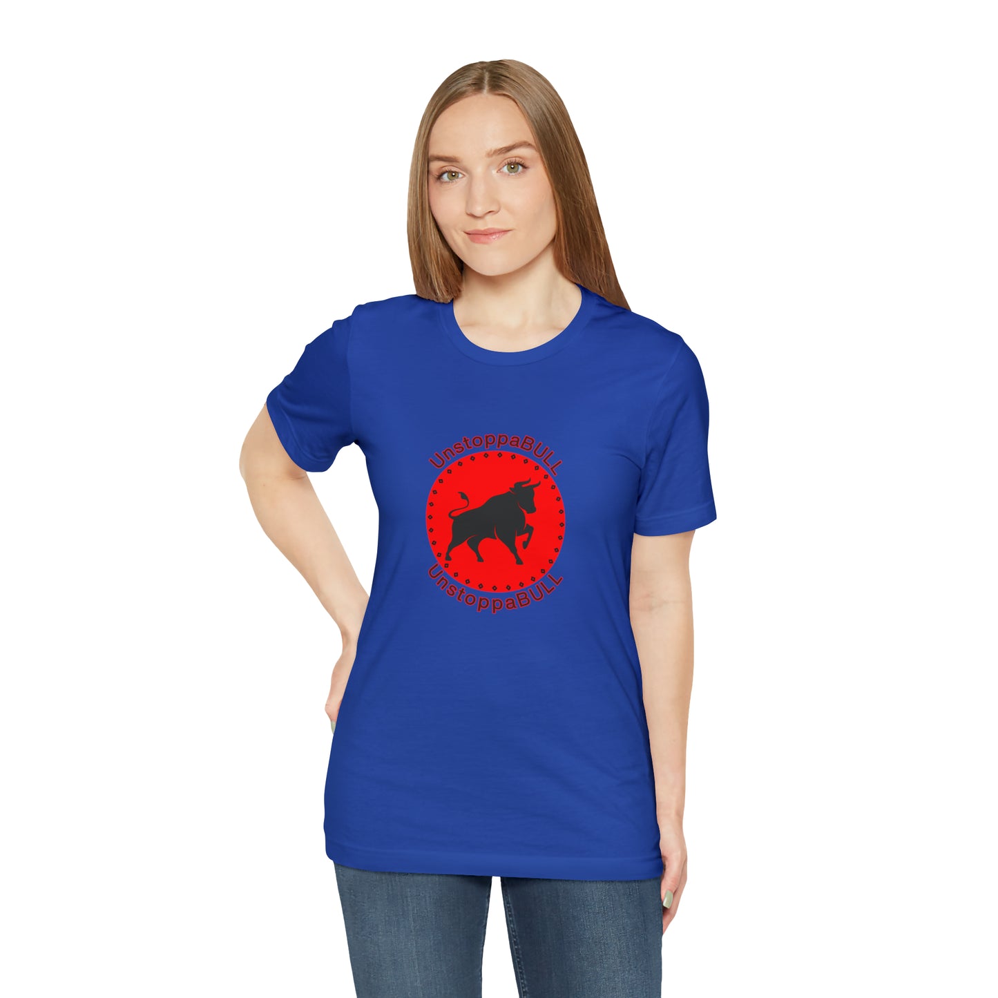 Animals, Bull, Symbol, Unstoppable, UnstoppaBULL- Adult- Adult, Regular Fit, Soft Cotton, Full Size Image, T-shirt