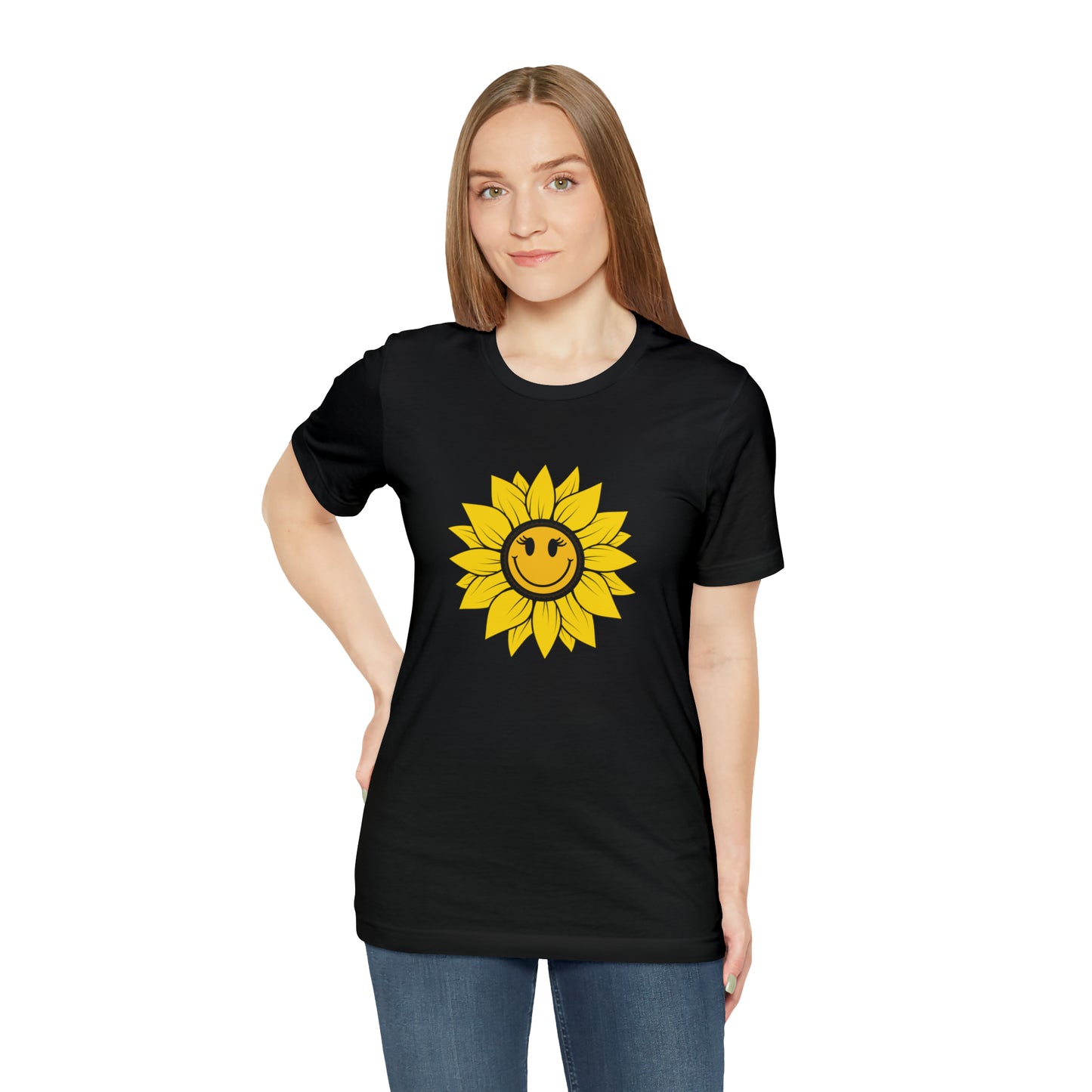 Positive, Sunflower, Nature, Gardens, Flowers, Garden- Adult, Regular Fit, Soft Cotton, T-shirt