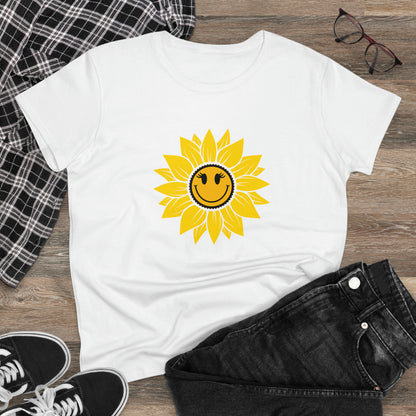 Positive, Sunflower, Nature, Gardens, Flowers, Garden- Adult, Semi-fitted, Half Caffeinated (Smaller Size Image), T-shirt