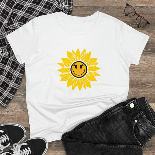 Positive, Sunflower, Nature, Gardens, Flowers, Garden- Adult, Semi-fitted, Half Caffeinated (Smaller Size Image), T-shirt