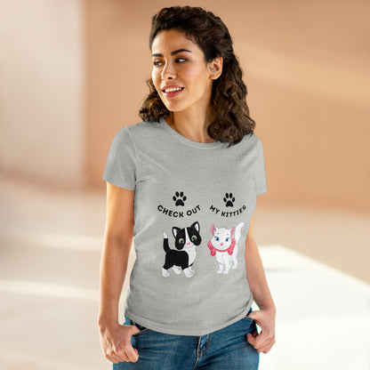Kitty Cat T-Shirt / Check Out My Kitties Semi-Fitted Shirt / Unisex Jersey Short Sleeve Tee / Humorous Pet Clothes