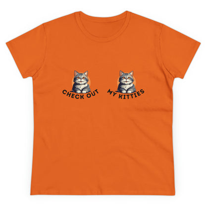 Kitty Cat T-Shirt / Check Out My Kitties Semi-Fitted Shirt / Unisex Jersey Short Sleeve Tee / Humorous Pet Clothes