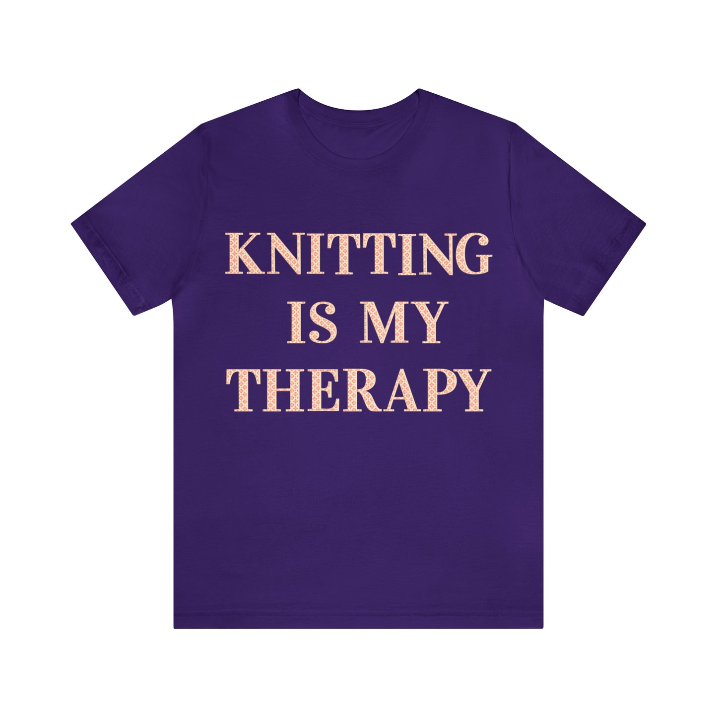 Knitting Is My Therapy- Adult, Regular Fit, Soft Cotton T-shirt