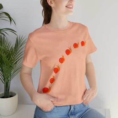 Garden, Bug, Snail Crossing, Bug, Animals, Nature, Plants, Garden- Adult, Regular Fit, Soft Cotton, T-shirt