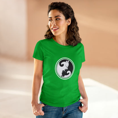 Symbol, Ying Yang, Cat- Adult, Semi-fitted, Smaller Size Image, T-shirt
