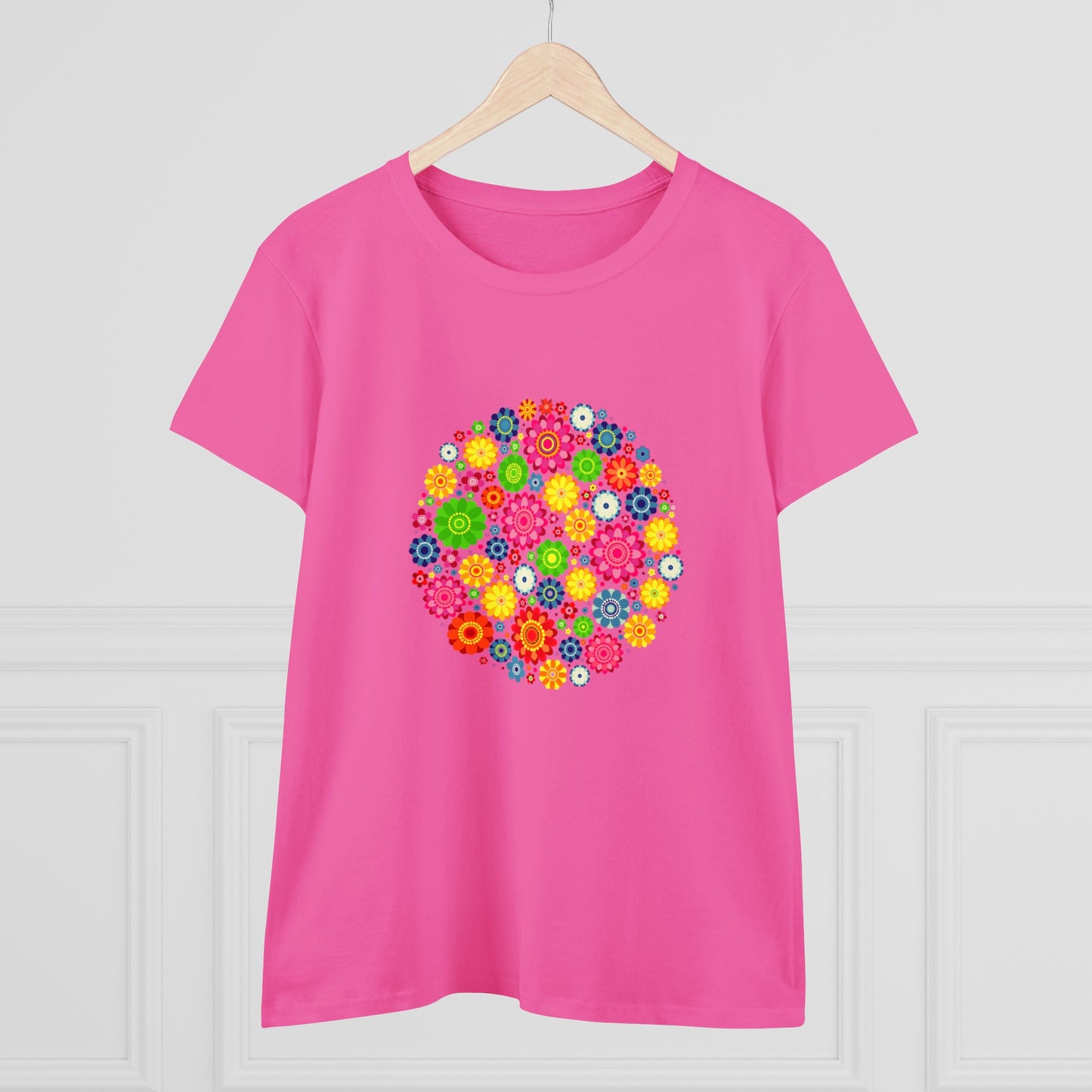 Colorful, Nature, Flowers- Adult, Semi-fitted, T-shirt