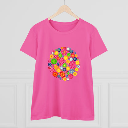 Colorful, Nature, Flowers- Adult, Semi-fitted, T-shirt