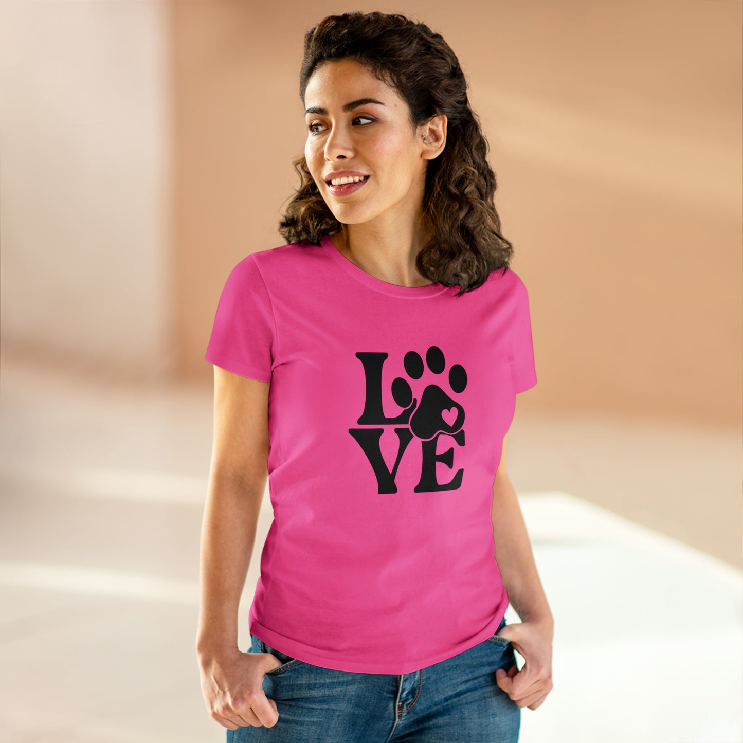 Love, Dog, Animals, Words- Adult, Semi-fitted, T-shirt