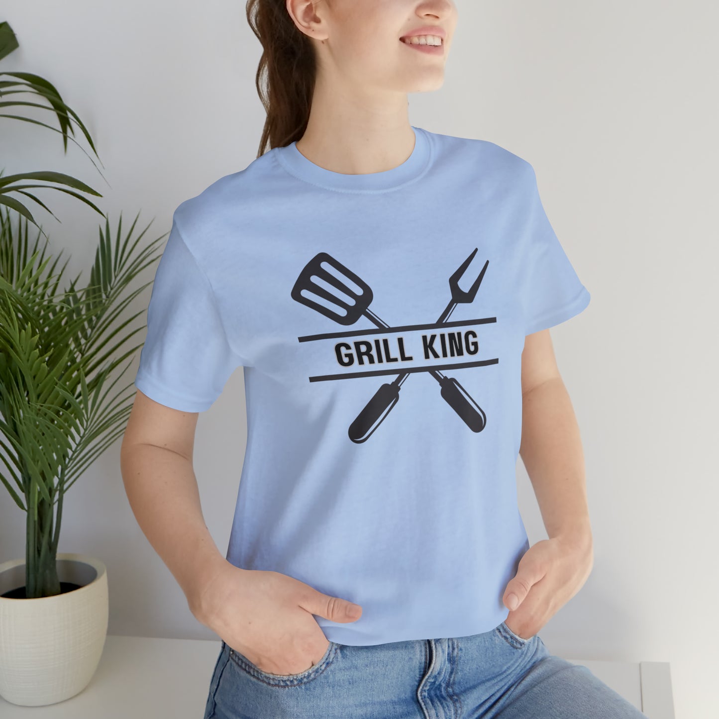 Hobby, Interest, Grilling, Grill King, Family, Dad, Mom- Adult, Regular Fit, Soft Cotton, T-shirt