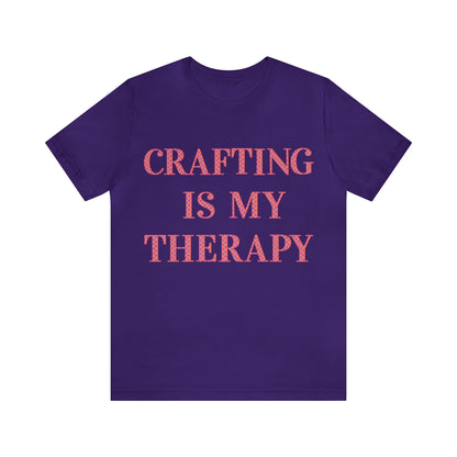 Crafting Is My Therapy- Adult, Regular Fit, Soft Cotton, Full Size Image, T-shirt