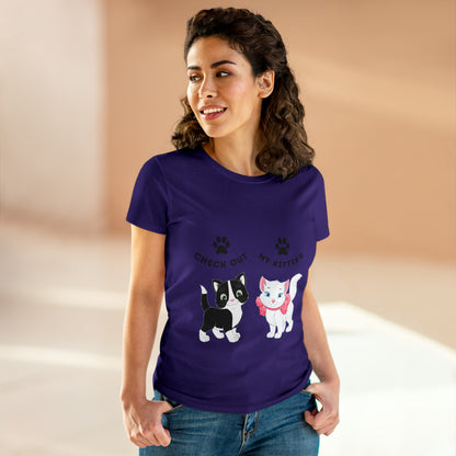 Kitty Cat T-Shirt / Check Out My Kitties Semi-Fitted Shirt / Unisex Jersey Short Sleeve Tee / Humorous Pet Clothes
