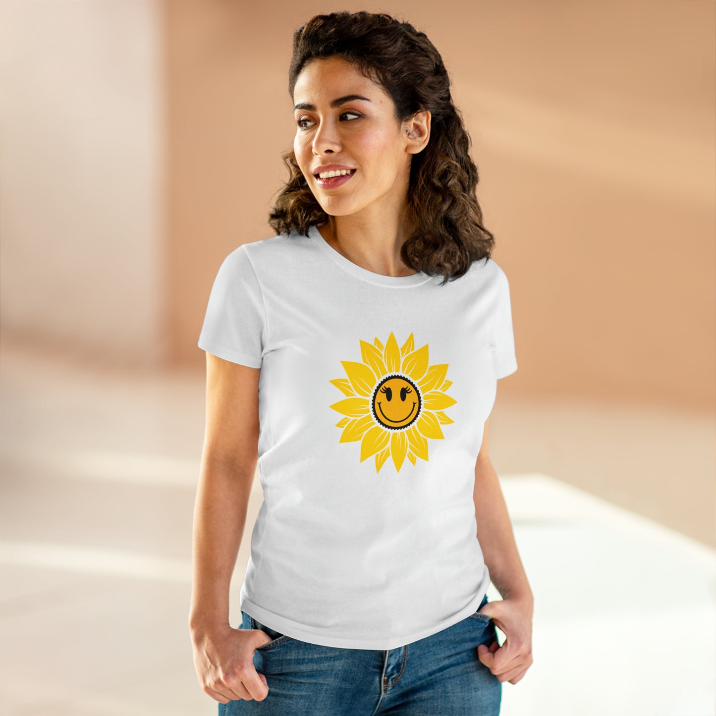 Positive, Sunflower, Nature, Gardens, Flowers, Garden- Adult, Semi-fitted, Half Caffeinated (Smaller Size Image), T-shirt