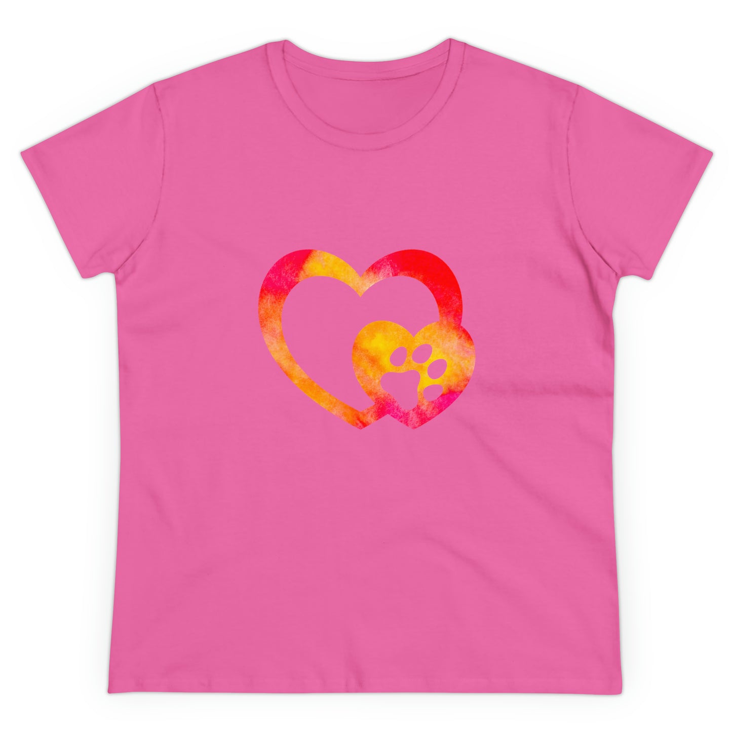 Art, Colorful, Love, Dog Paw- Adult, Semi-fitted, T-shirt