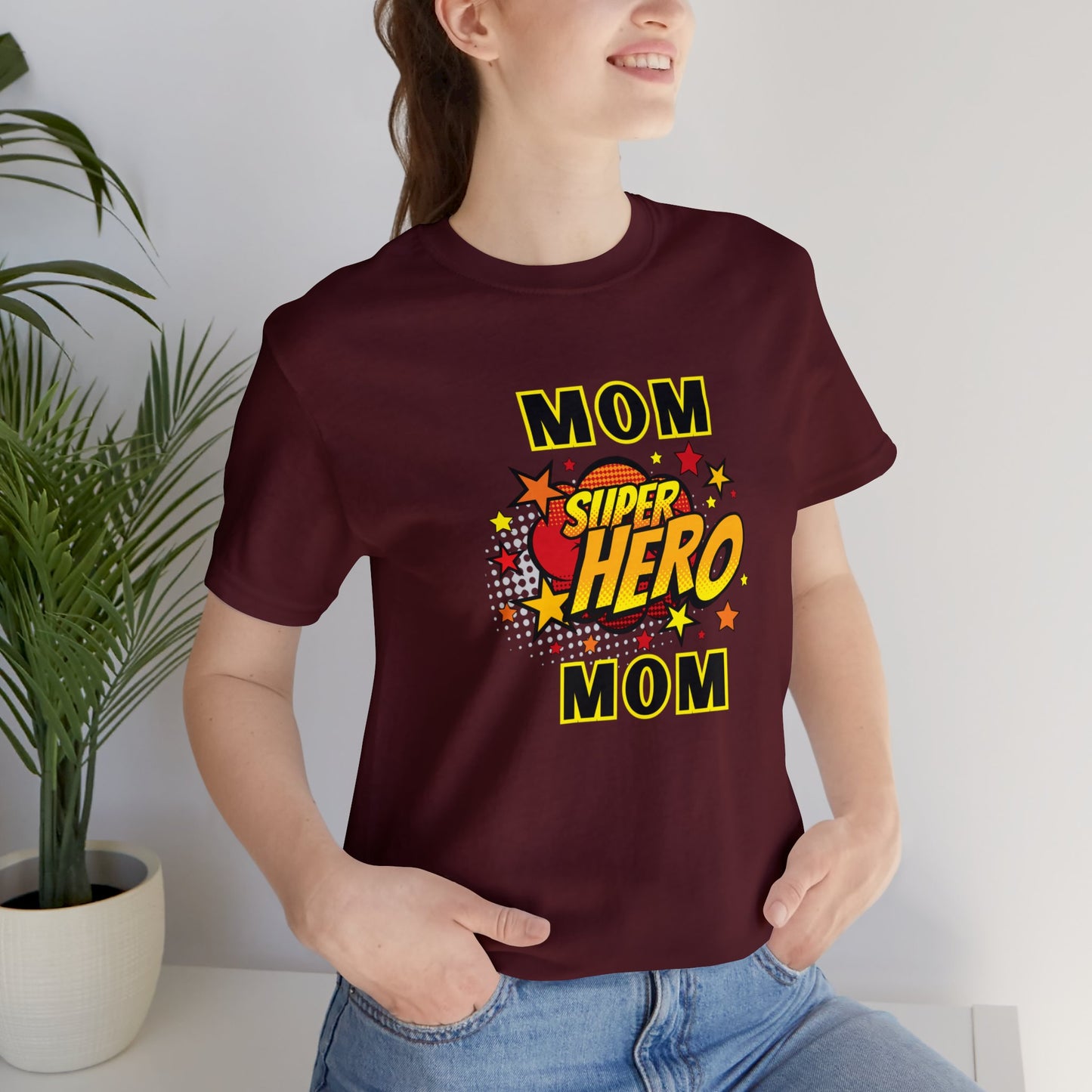 Family, Mom, Superhero, Positive- Adult, Regular Fit, Soft Cotton, T-shirt