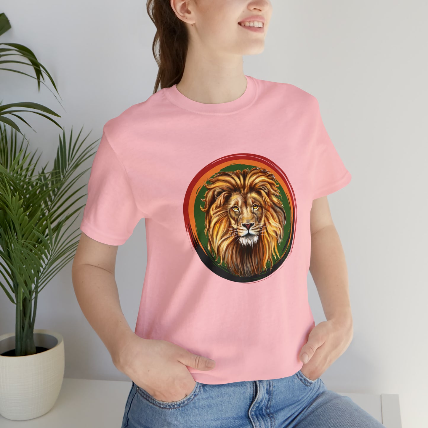 Lion, Animals, Feline (Wild Cats)- Adult- Adult, Regular Fit, Soft Cotton, Full Size Image, T-shirt