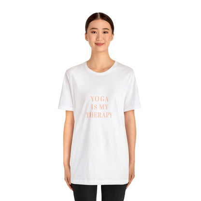 Yoga Is My Therapy- Adult, Regular Fit, Soft Cotton, Smaller Size Image, T-shirt