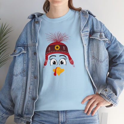 Thanksgiving Funny, Cute Turkey face T-shirt-Unisex Heavy Cotton Tee