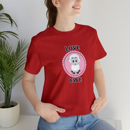 Sheep, Love Ewe, Animals- Adult, Regular Fit, Soft Cotton T-shirt