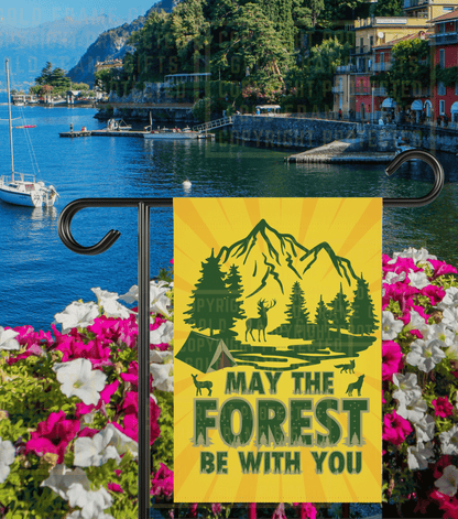 Camping Flag, May The Forest Be With You, Star Wars Type Funny Theme, Garden Sign, Yard, Banner, Art Star Wars Nature Camper Enthusiast Gift