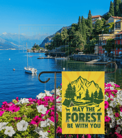 Camping Flag, May The Forest Be With You, Star Wars Type Funny Theme, Garden Sign, Yard, Banner, Art Star Wars Nature Camper Enthusiast Gift