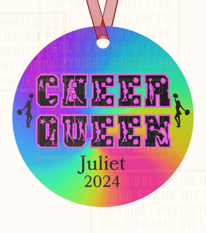 Cheer Queen Ornament, Cheer Metal Ornament, Cheerleader Gift, Gift For Cheerleading Mom, Dad, Christmas Birthday Gift For Cheerleader Dancer