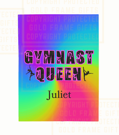 Gymnast Blanket, Velveteen Plush Blanket, Gymnast Queen, Personalized, Gymnastics Gift, Gift For Gymnast Mom Dad, Christmas Birthday Dancer