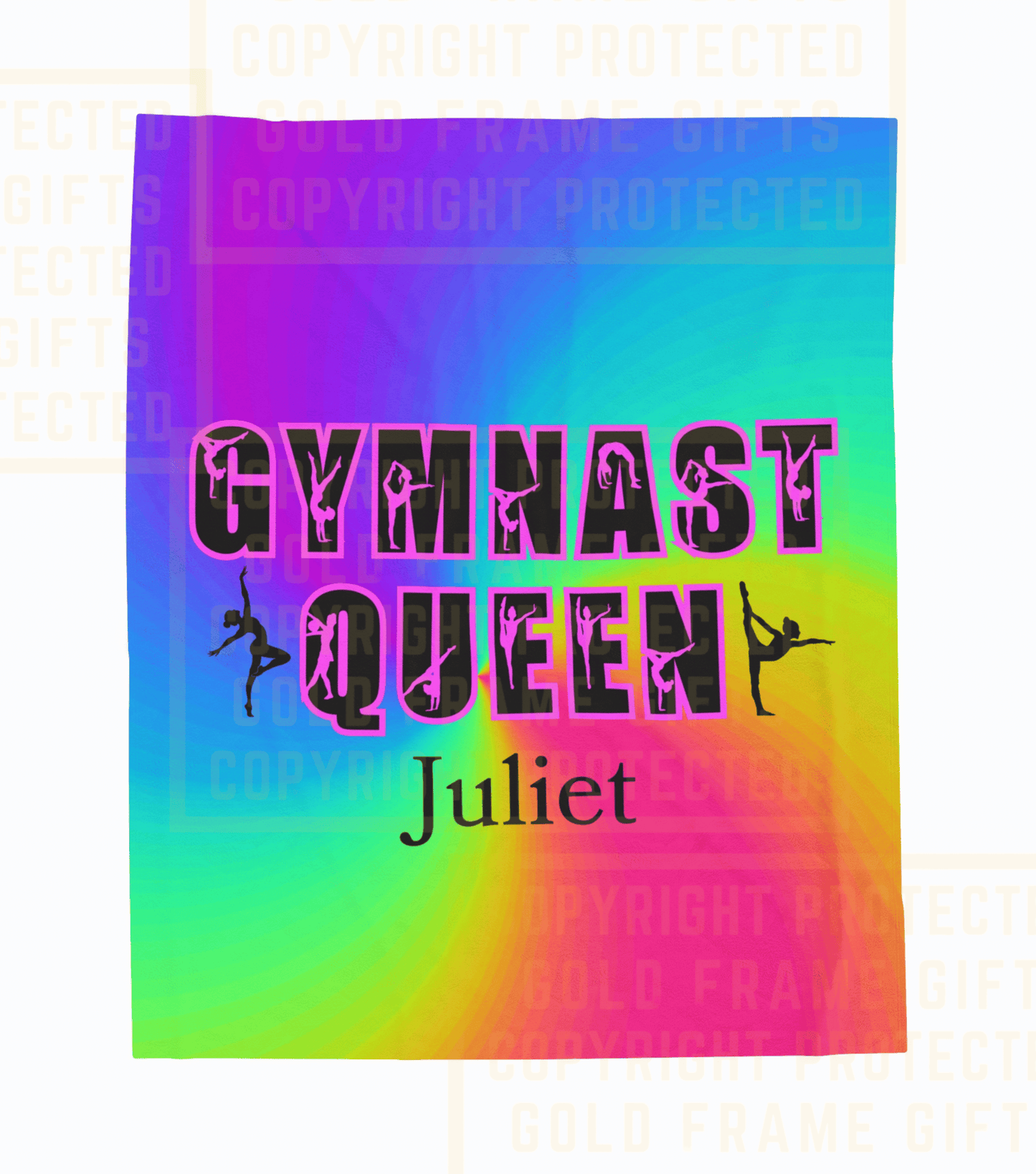 Gymnast Blanket, Velveteen Plush Blanket, Gymnast Queen, Personalized, Gymnastics Gift, Gift For Gymnast Mom Dad, Christmas Birthday Dancer