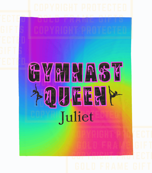 Gymnast Blanket, Velveteen Plush Blanket, Gymnast Queen, Personalized, Gymnastics Gift, Gift For Gymnast Mom Dad, Christmas Birthday Dancer