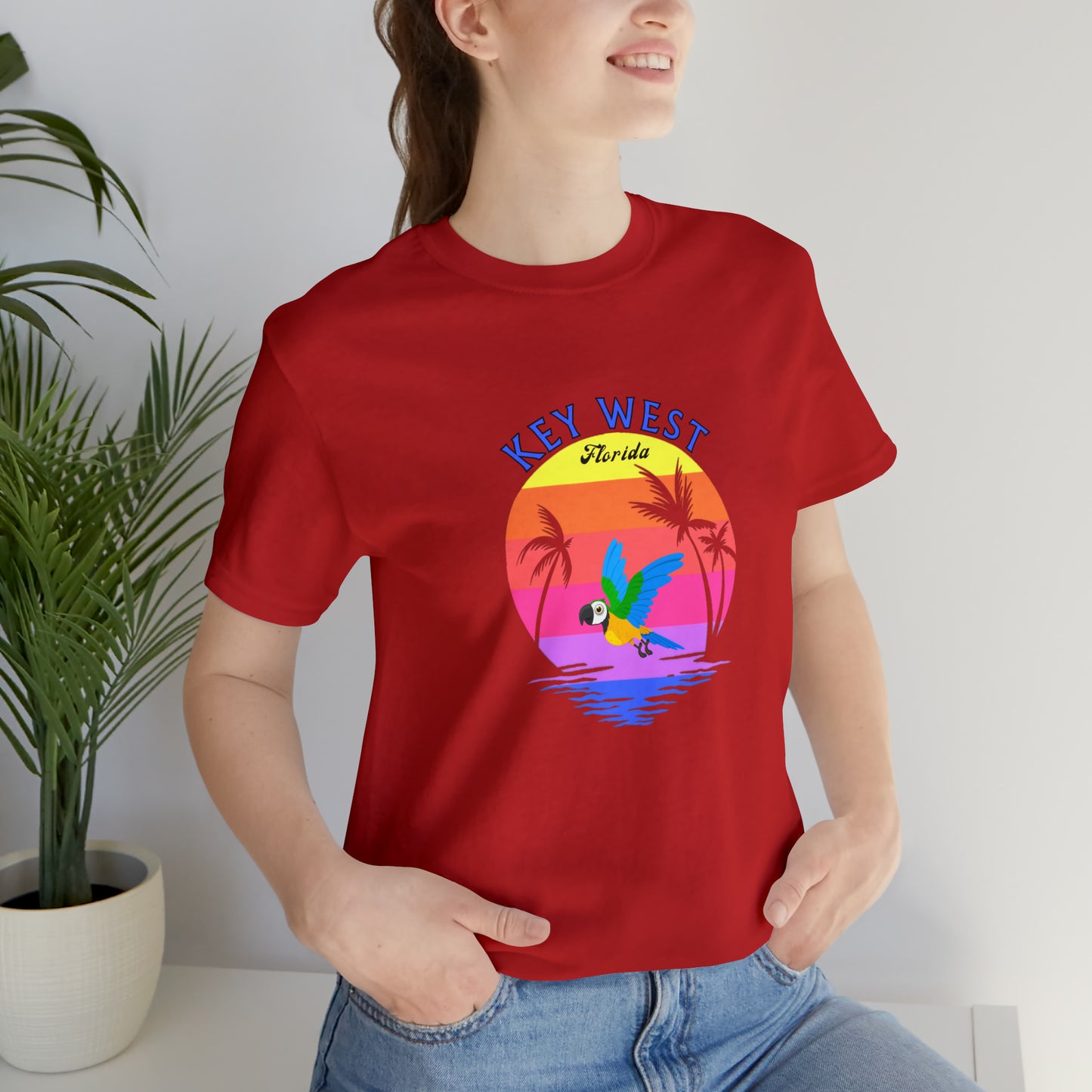 Places, States, Beach, Key West, Florida, United States of America, Animals, Birds- Adult, Regular Fit, Soft Cotton, T-shirt
