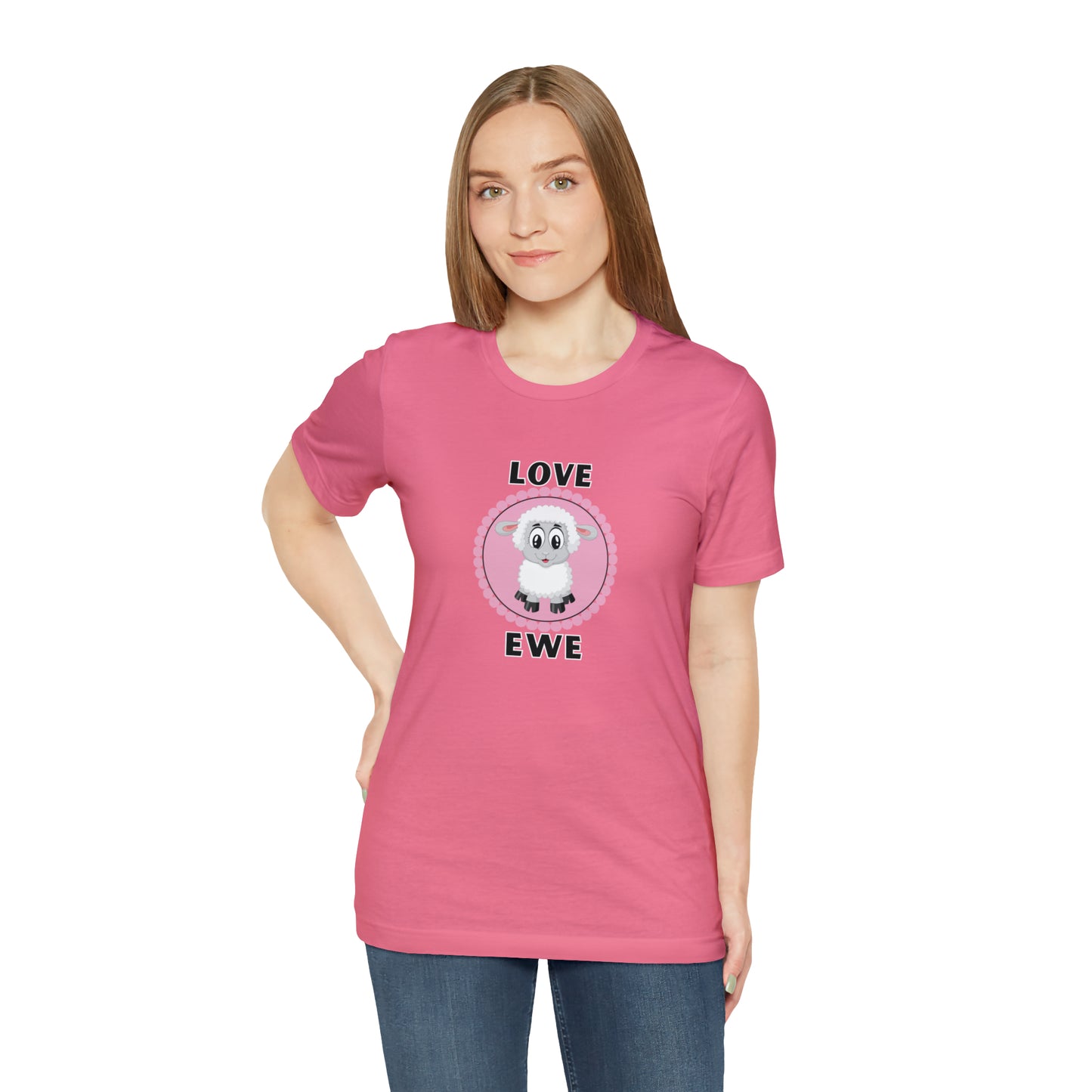 Sheep, Love Ewe, Animals- Adult, Regular Fit, Soft Cotton T-shirt