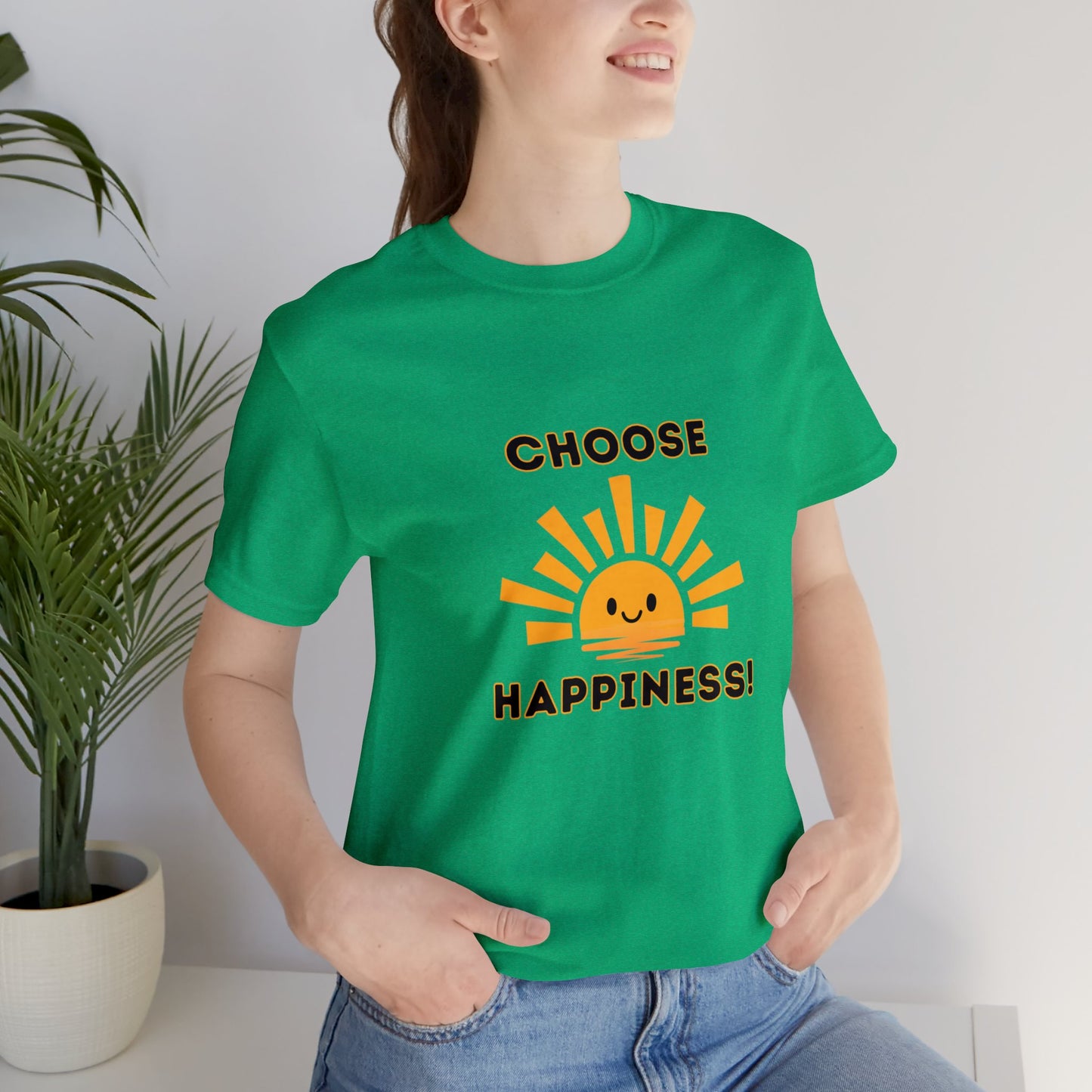 Positive, Choose Happiness- Adult, Regular Fit, Soft Cotton, T-shirt