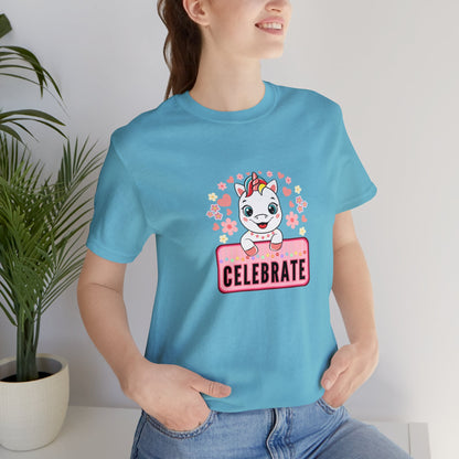 Fantasy, Unicorn, Celebrate, Positive, Event, Birthday- Adult, Regular Fit, Soft Cotton, T-shirt