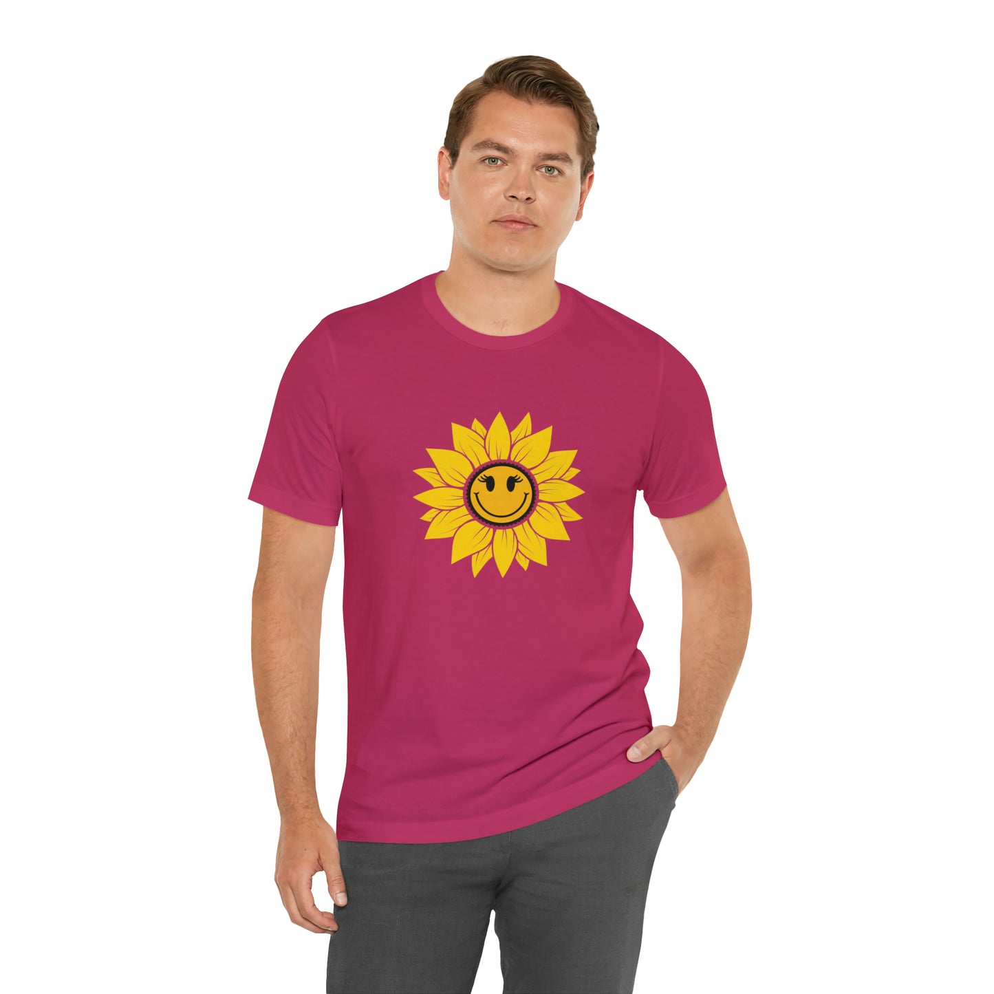 Positive, Sunflower, Nature, Gardens, Flowers, Garden- Adult, Regular Fit, Soft Cotton, T-shirt