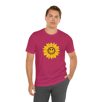 Positive, Sunflower, Nature, Gardens, Flowers, Garden- Adult, Regular Fit, Soft Cotton, T-shirt