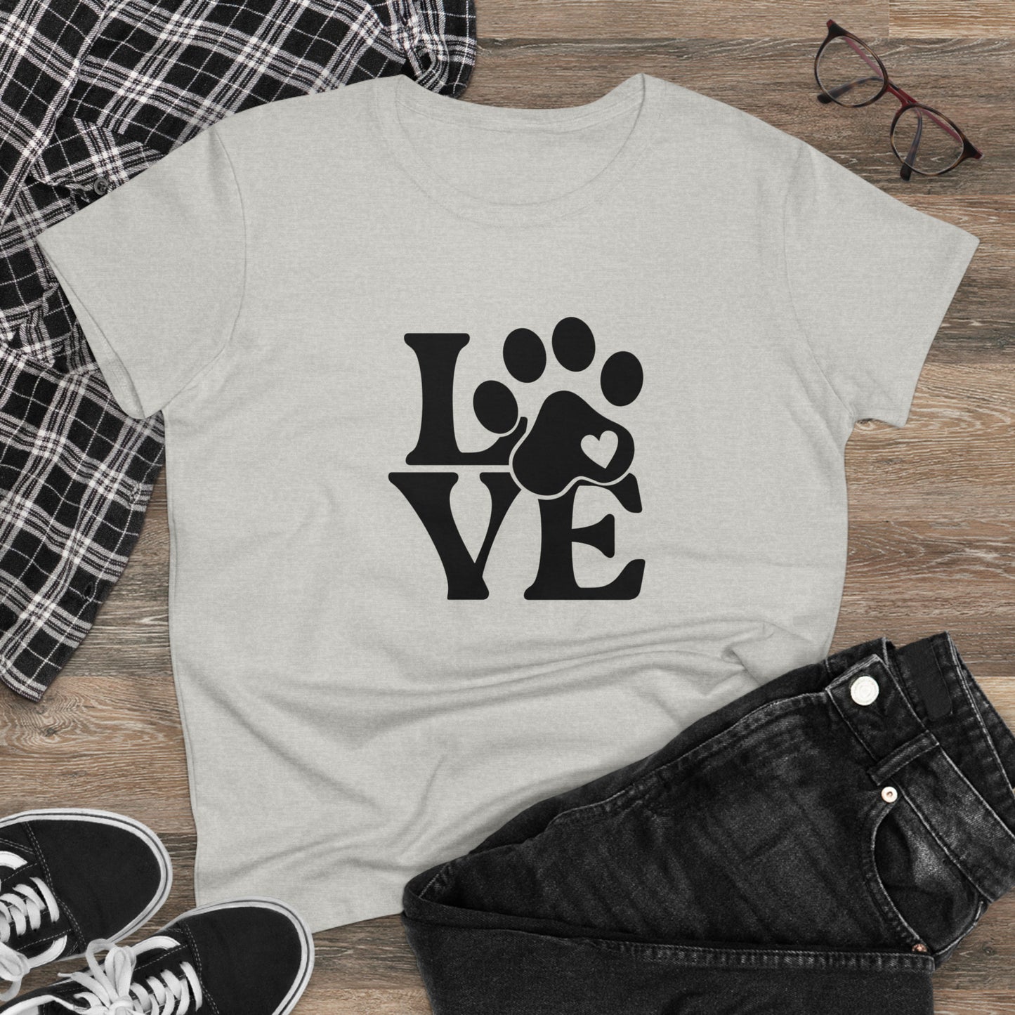 Love, Dog, Animals, Words- Adult, Semi-fitted, T-shirt