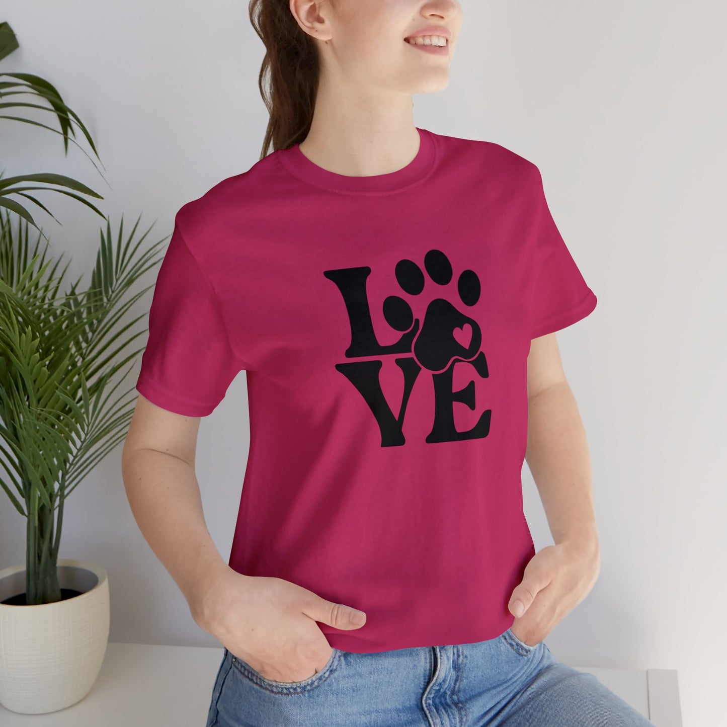 Love, Dog, Animals, Words- Adult, Regular Fit, Soft Cotton, T-shirt